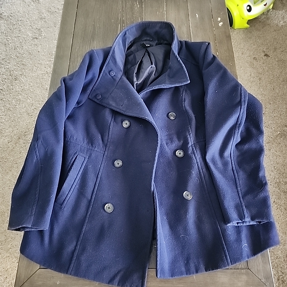 Torrid Women's Size 2X Peacoat Double-Breasted Jacket Navy Blue Winter Pockets